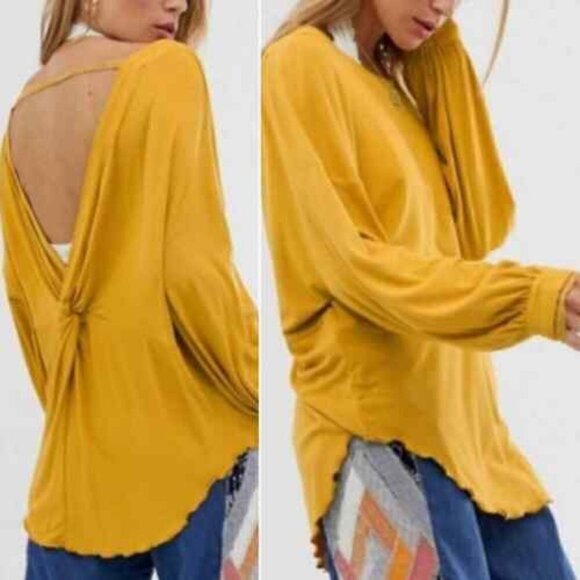 NWT Free People Shimmy Shake Top long sleeve Size XL oversized Boho Hippie - Picture 1 of 10